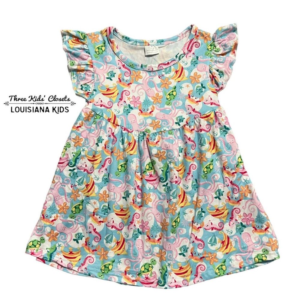 Girls Sz M (3T) Ocean Sea Life Tunic Dress